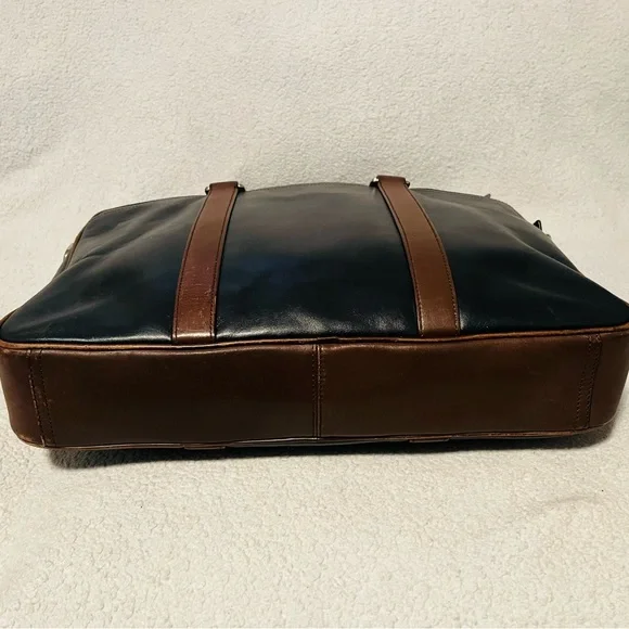 Coach Slim Bicolor Leather Briefcase - Picture 12 of 13